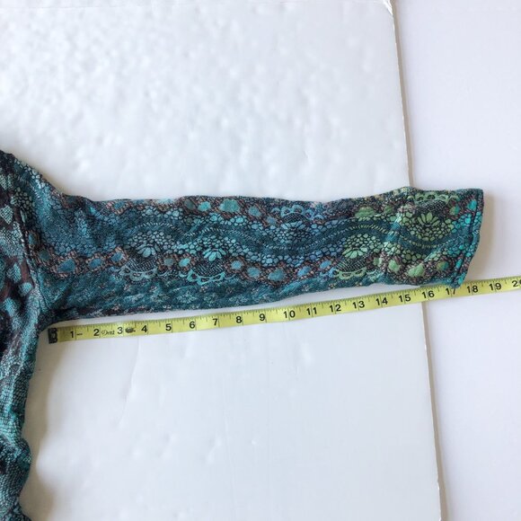 SOFT SURROUNDINGS Saskia Super Soft Teal Woven Jacket Blue Green Womens Small - Picture 8 of 8